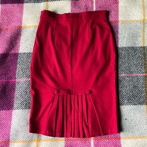 Voodoo Vixen - Red Pencil Wiggle Skirt - Rockabilly - Medium